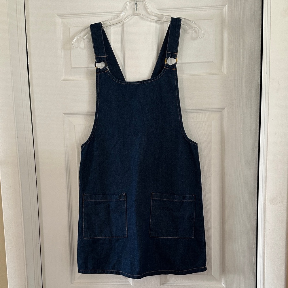 Dark Blue Denim Overall Dress. Big kids or teenager